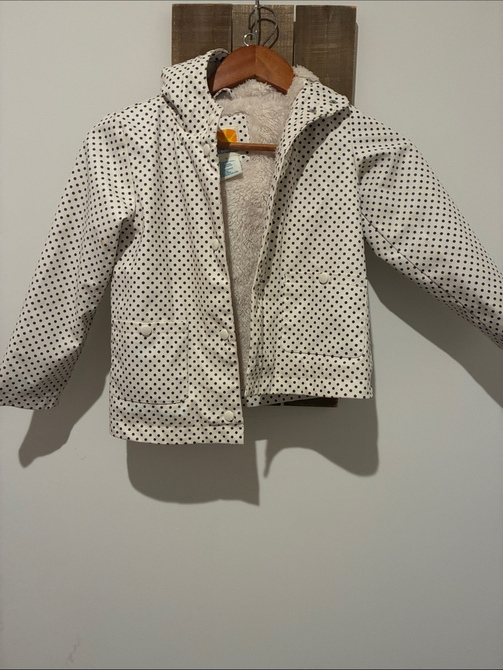 C&C California Cream Polka Dot Hooded Kids Jacket
